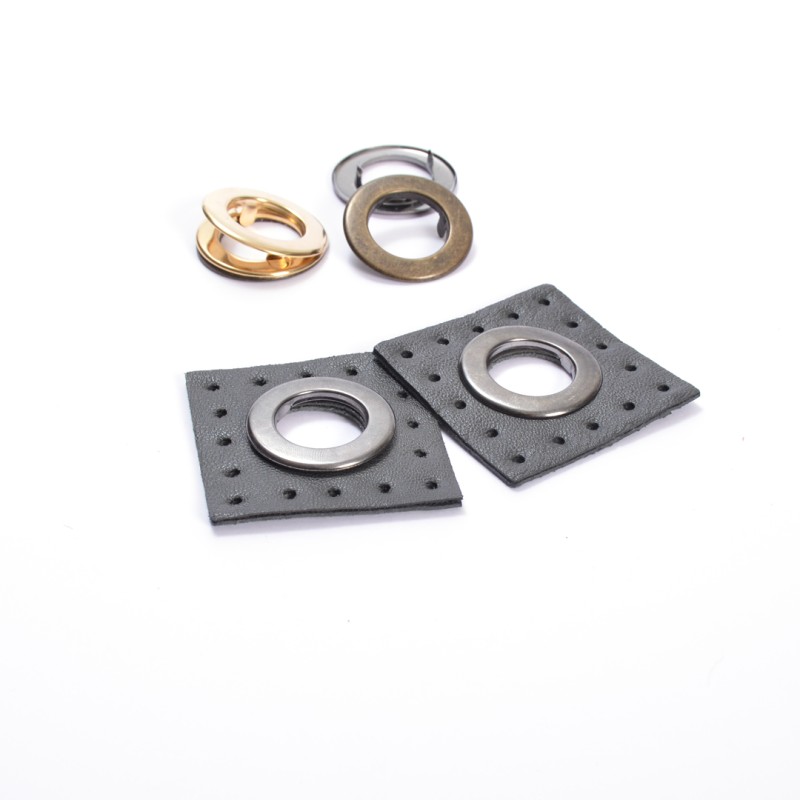 Μπουντούζι 20mm με Δερματάκι Ραφτό, Γκρι Σκούρο