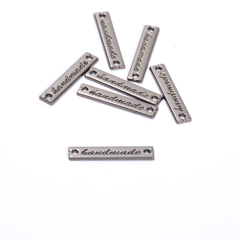 Ταμπελάκι Small handmade Ραφτό,Μεταλλικό 3εκ, Μαύρο Νίκελ