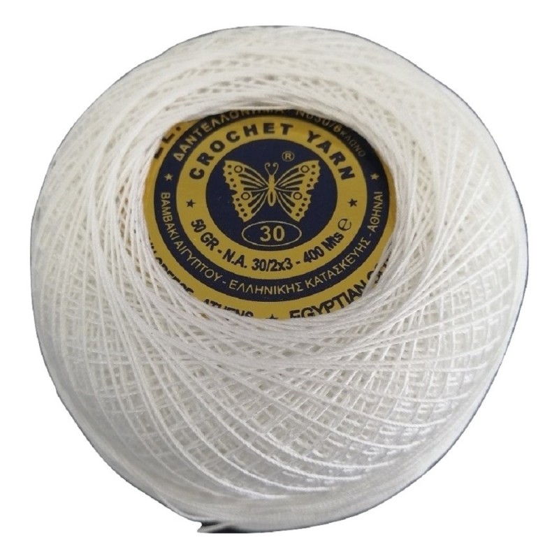 Δαντελόνημα Πεταλούδας Λευκό Νο 30