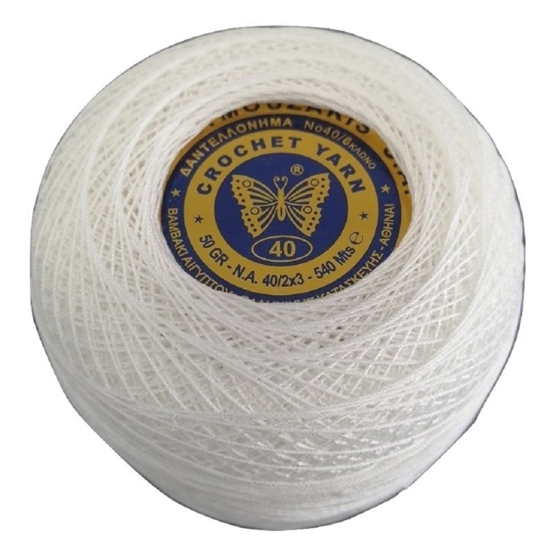 Δαντελόνημα Πεταλούδας Λευκό Νο 40