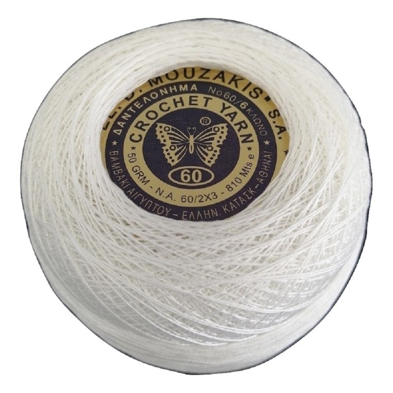 Δαντελόνημα Πεταλούδας Λευκό Νο 60