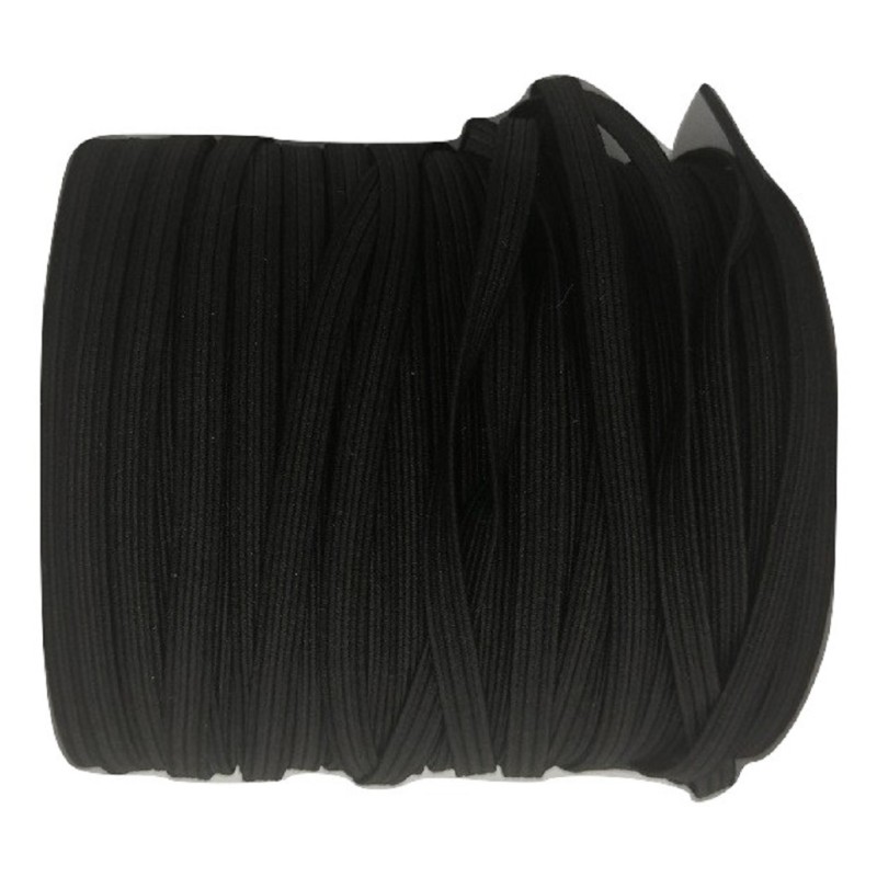 Λάστιχο πλακέ Μαύρο 1cm (Τιμή ανά Μέτρο)