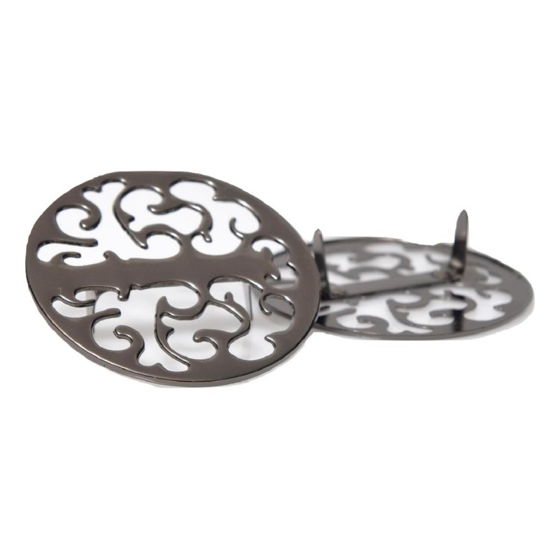 Ταμπέλα Μεταλλική , Στρογγυλή Ανάγλυφη, Φ5,5εκ. Μαυρό Νίκελ