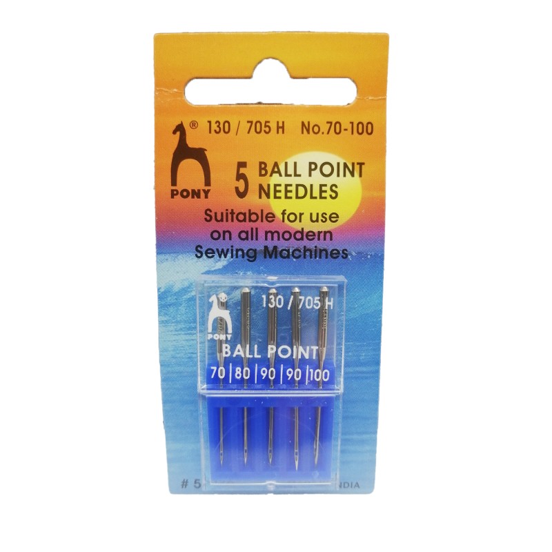 Βελόνες Μηχανής Pony για πλεκτά υφάσματα No 70 - 100  5 τεμάχια