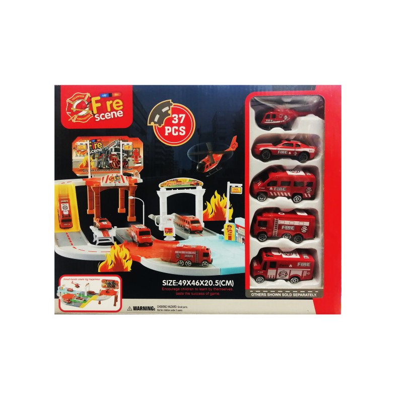 Πάρκινγκ Πυροσβεστικής Με 5 Οχήματα  32x26x9cm