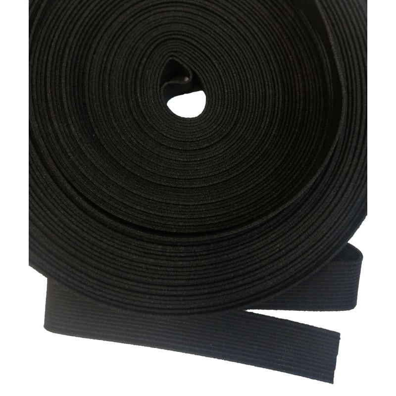 Λάστιχο πλακέ Μαύρο Σκληρό  1,5 cm (Τιμή ανά Μέτρο)