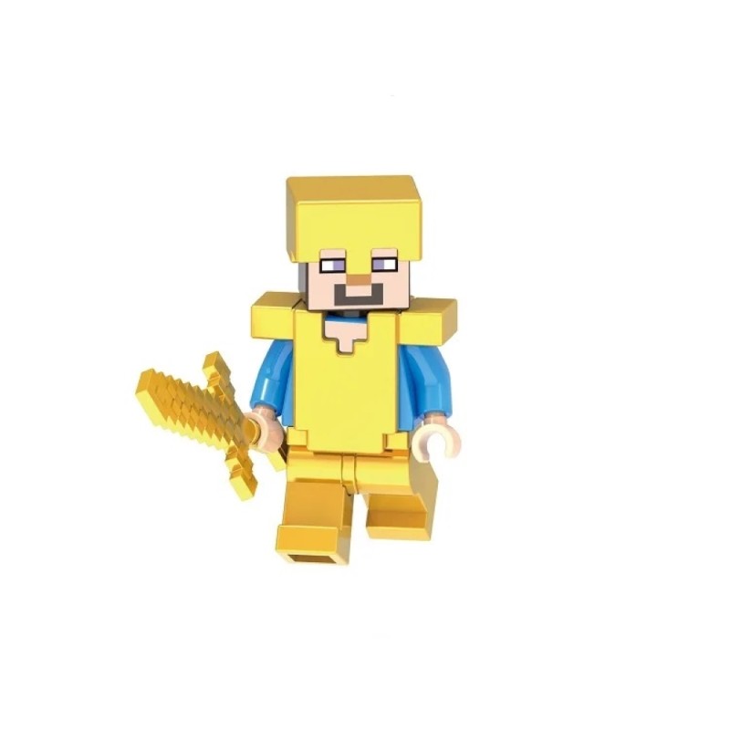 Συλλεκτική Φιγούρα Minecraft  Gold Armor Steve XH1575  4,5 cm
