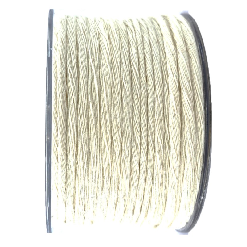 Νήμα Βαμβακερό Μακραμέ   Εκρού  3mm  (Χτενίζεται)