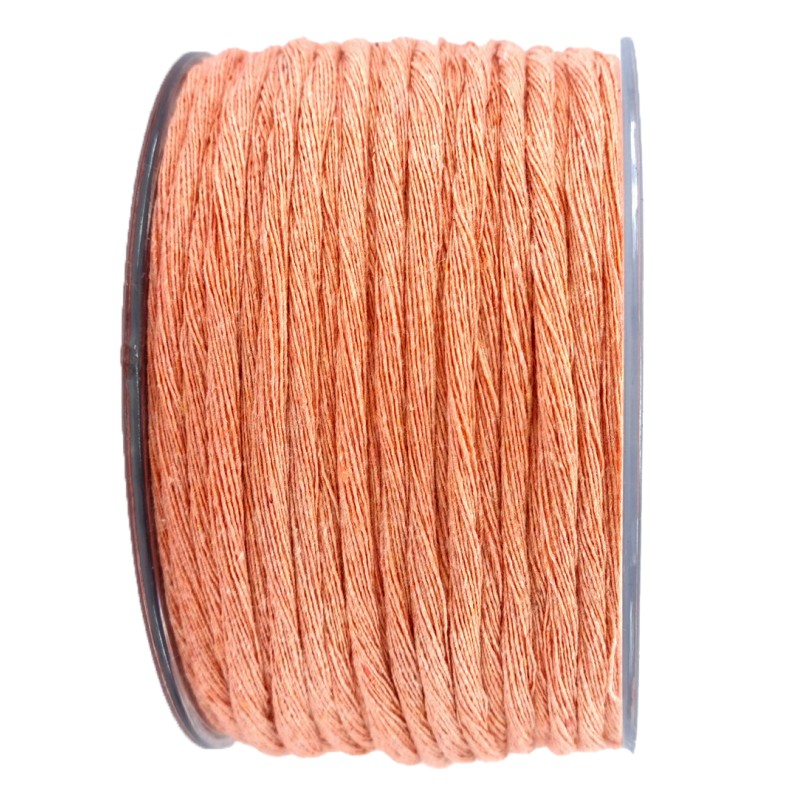 Νήμα Βαμβακερό Μακραμέ   Σομόν  3mm  (Χτενίζεται)