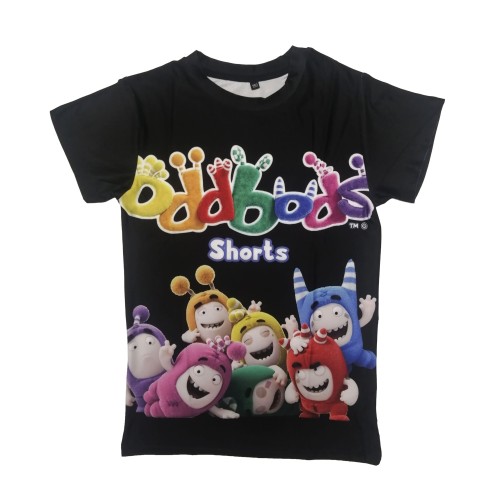 Μπλουζάκι Κοντομάνικο Παιδικό με Ψηφιακή Εκτύπωση DTG και στις 2 Πλευρές ( Full Print ) Oddbods Μαύρο