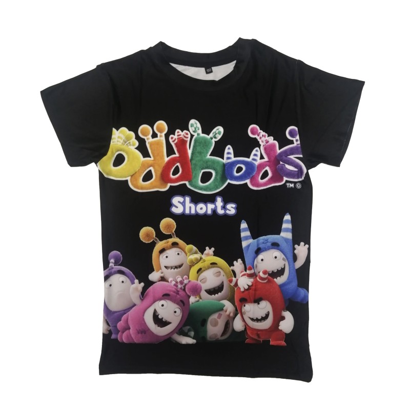 Μπλουζάκι Κοντομάνικο Παιδικό με Ψηφιακή Εκτύπωση DTG και στις 2 Πλευρές ( Full Print ) Oddbods Μαύρο