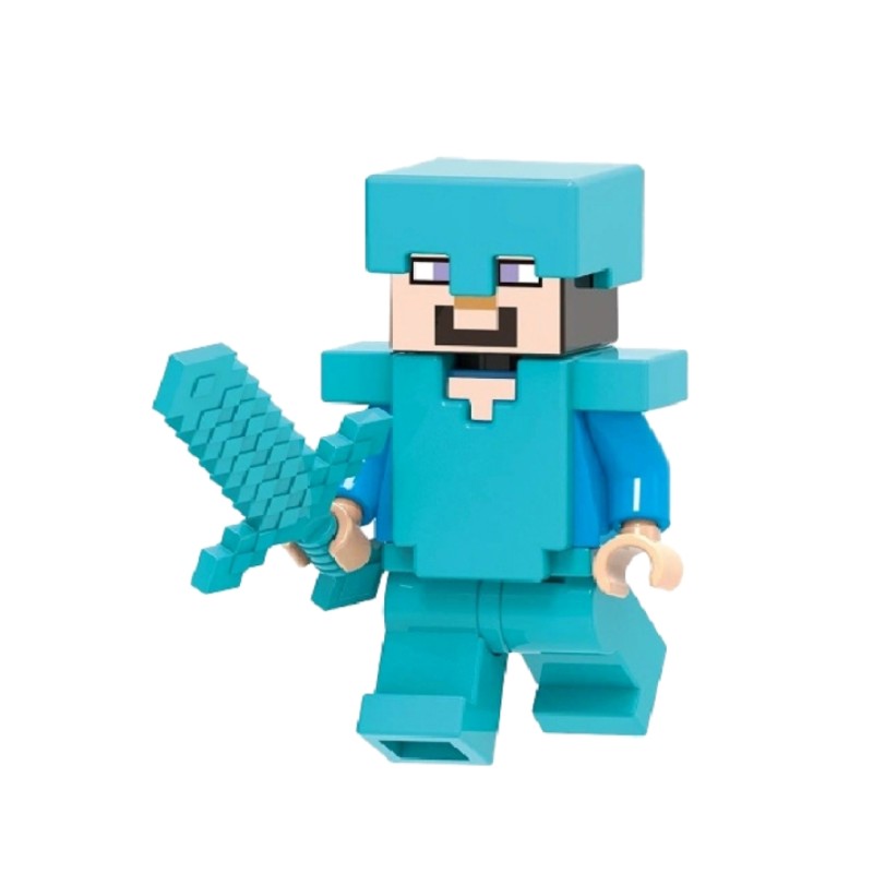 Συλλεκτική Φιγούρα Minecraft  Diamond Armor Steve XH1573  4,5 cm